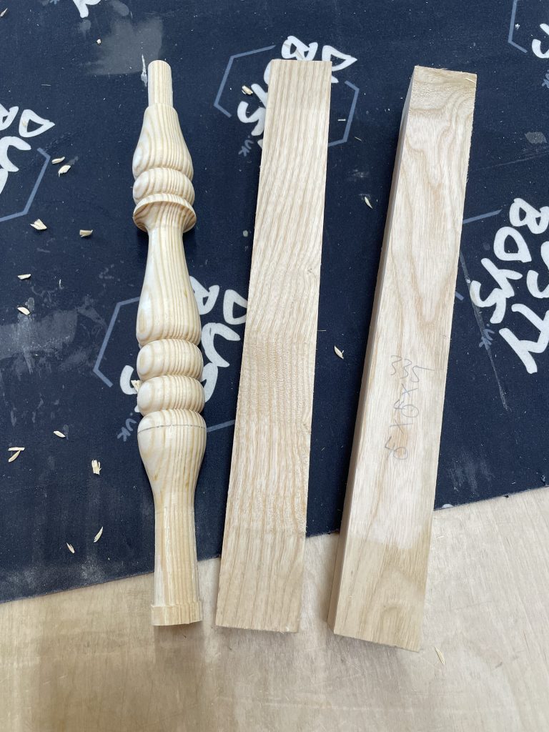 Turning legs for a Windsor chair by Iain Stirling of Chapelhill Fine Furniture.
