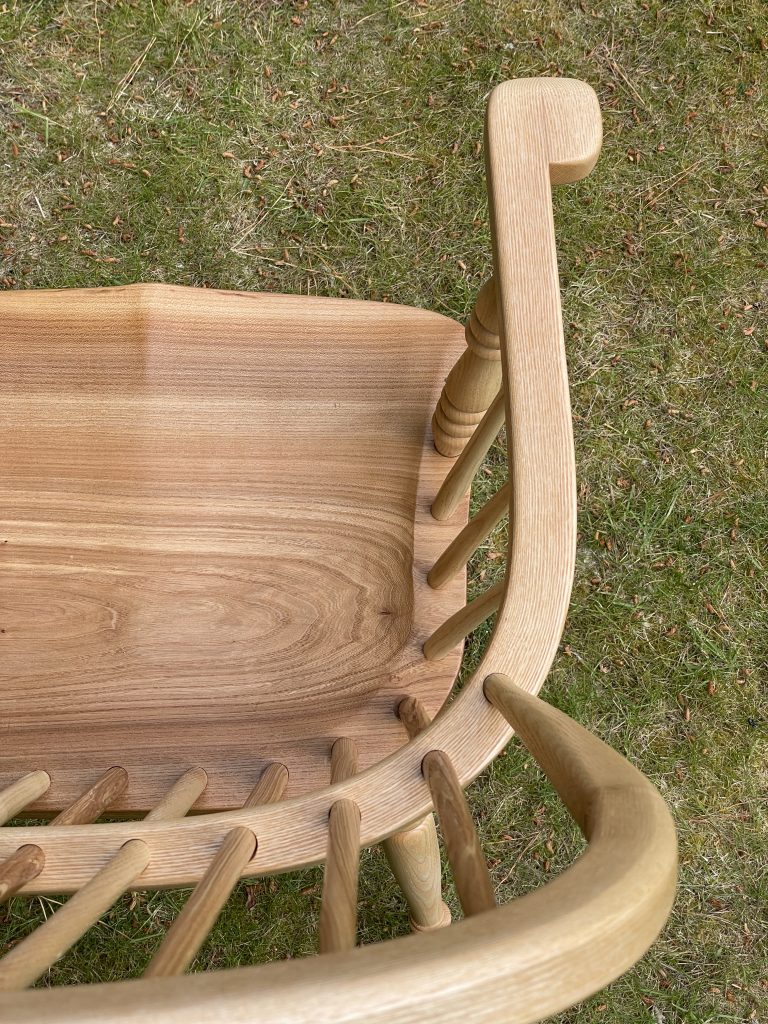 Finished Windsor chair by Iain Stirling of Chapelhill Fine Furniture.
