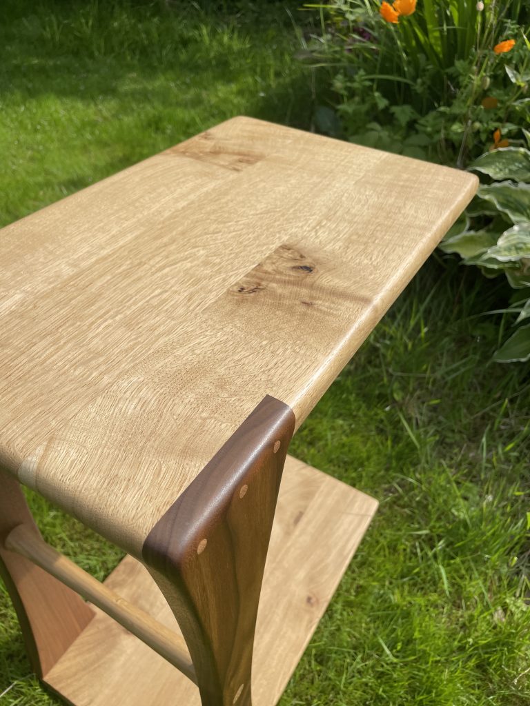 Eider sofa table in oak and walnut by Chapelhill Fine Furniture.