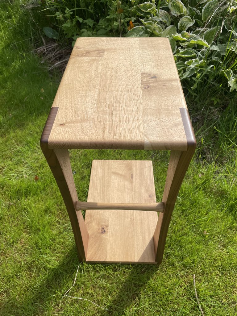 Eider sofa table in oak and walnut by Chapelhill Fine Furniture.