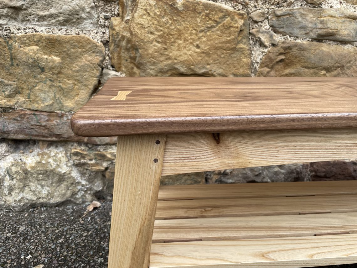 "Sparrow" bench and shoe-rack made by Chapelhill Fine Furniture