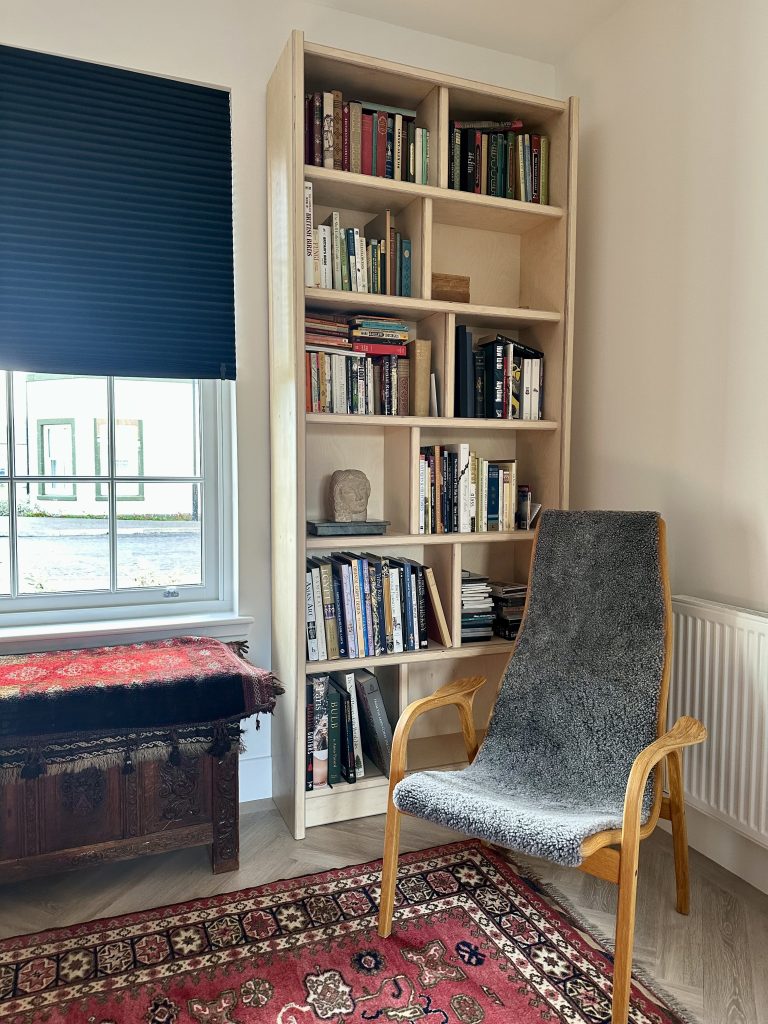 "Great Egret" bookcases by Chapelhill Fine Furniture