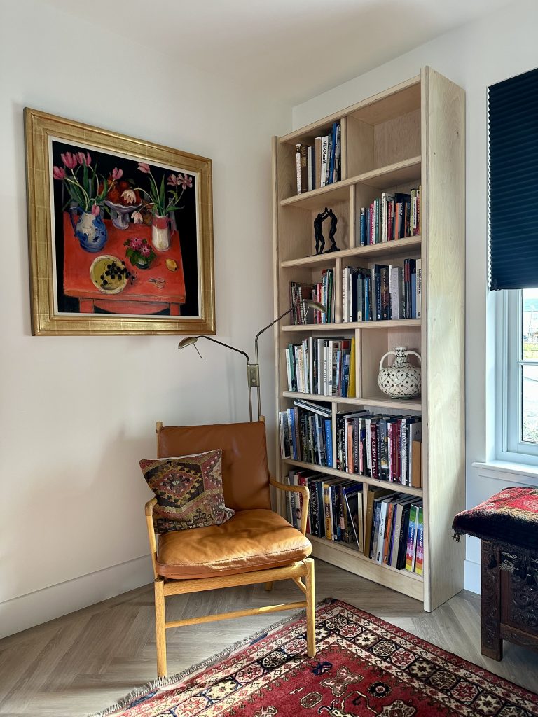 "Great Egret" bookcases by Chapelhill Fine Furniture